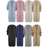 Pri Long melange knit cardigan sweater with pockets IRMINA | shoptok.hr