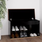 vidaXL Klupa za cipele s jastukom crna 80 x 30 x 47 cm od iverice | shoptok.hr