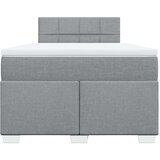 vidaXL Boxspring postelja z vzmetnico svetlo siva 120x190 cm blago | Shoptok.si