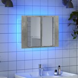  LED kupaonski ormarić s ogledalom siva boja betona akrilni | shoptok.hr