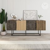 Marckeric Smeđa/u prirodnoj boji niska komoda u dekoru hrasta 200x80 cm Titan – | shoptok.hr