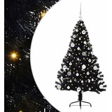 vidaXL Umjetna preddekorirana božićna jelka Črna 150 cm PVC, (5000072842) | Shoptok.si