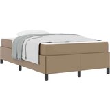 vidaXL Posteljni okvir z vzmetnico Kapučino 120 x 200 cm Umetna koža | Shoptok.si
