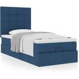 vidaXL Otomanski posteljni okvir z vzmetnico moder 90x200 cm blago Cene