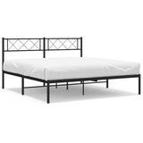  Metalni okvir za krevet s uzglavljem crni 120x190 cm | shoptok.hr