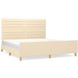 Maison Chic Posteljni okvir - Dvoposteljna postelja - Zakonska postelja brez vzmetnice krem 160x200 cm blago-J3925, (21763081) | Shoptok.si