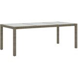  Vrtni stol sivi 190x90x75 cm od kaljenog stakla i poliratana | shoptok.hr