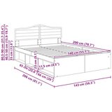  Konstrukcija postelje Bela 140 x 200 cm Masivno borovo les, (5000102281) | Shoptok.si