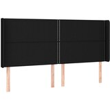  LED uzglavlje crno 183 x 16 x 118/128 cm od tkanine | shoptok.hr