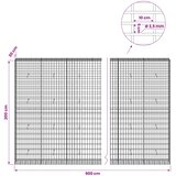  Gabion s žicom debljine 3,5 mm i mrežom 5x10 cm 900x30x200 cm | shoptok.hr