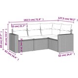  4-dijelni set vrtnih sofa od poliratana s jastucima crni | shoptok.hr