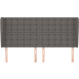  Vzglavje z ušesi sivo 203x23x118/128 cm umetno usnje, (20952834) | Shoptok.si