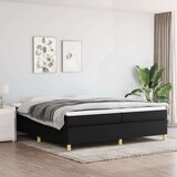  Box spring postelja z vzmetnico črn 200x200 cm blago, (20726963) Cene