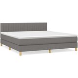  Box spring postelja z vzmetnico temno siva 160x200 cm blago, (20898604) | Shoptok.si