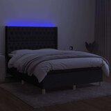  Krevet box spring s madracem LED crni 140x200 cm od tkanine | shoptok.hr