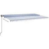  Automatska tenda na uvlačenje sa stupovima 6x3 5 m plavo-bijela | shoptok.hr