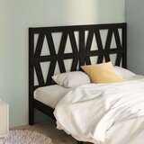  Posteljno vzglavje črno 146x4x100 cm trdna borovina, (20643842) | Shoptok.si