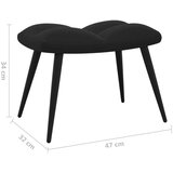  Stol za sproščanje s stolčkom črn žamet, (20821715) | Shoptok.si