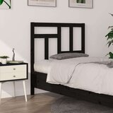  Posteljno vzglavje črno 95,5x4x100 cm trdna borovina, (20645986) | Shoptok.si