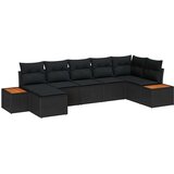  Vrtna sedežna garnitura z blazino 7 pcs Črna Poliratan, (5000133246) | Shoptok.si