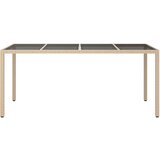  Vrtni stol bež 190 x 90 x 75 cm od kaljenog stakla i poliratana | shoptok.hr