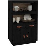  Visoka komoda crni 67 x 40 x 108,5 cm od masivne borovine | shoptok.hr
