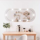  Zidno ogledalo s LED svjetlima 45 x 100 cm stakleno ovalno | shoptok.hr