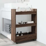 vidaXL Uska kolica za pohranu s 3 razine boja hrasta konstruirano drvo | shoptok.hr