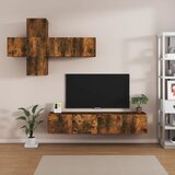 The Living Store Komplet TV omaric 7-delni dimljen hrast konstruiran les - Komplet TV Omaric, (21374308) Cene