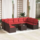  Set sofe s jastukom 10 pcs Smeđa poliratan | shoptok.hr