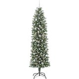 vidaXL Umetno vitko božično drevo med 300 LED Zelena in bela 240 cm | Shoptok.si