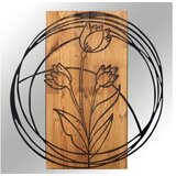 WALLXPERT Zidna dekoracija Tulipan, 55 x 57,5 ​​cm, Crna | Eponuda.ba