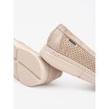 GOODIN Beige openwork loafers with a gold element | Shoptok.si