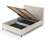 Maison de Rêve Krem tapecirani bračni krevet s prostorom za odlaganje s podnicom 160x200 cm Shell – | shoptok.hr