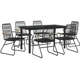  7-dijelni vrtni blagovaonski set od PVC ratana crni | shoptok.hr