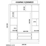 Hanah home Ormar Rb-168-01-011, 140x210x52 cm, Bijeli | Eponuda.ba