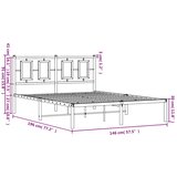  Metalni okvir za krevet s uzglavljem bijeli 140 x 190 cm | shoptok.hr