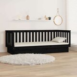  Dnevni krevet crni 100 x 200 cm od masivne borovine | shoptok.hr