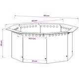  Prsten za vatru Rđa 60 x 60 x 25 cm Otporni čelik | shoptok.hr