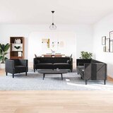  Kauč za dnevni boravak 3 pcs Crna 194 x 74,5 x 70,5 cm Baršun | shoptok.hr