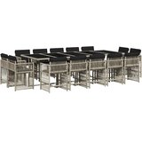  17-dijelni vrtni blagovaonski set s jastucima svijetlosivi | Eponuda.com