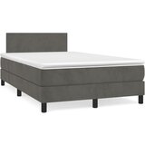 vidaXL Krevet box spring s madracem tamnosivi 120 x 190 cm baršun Cijene