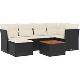  7-dijelni set vrtnih sofa od poliratana s jastucima crni | shoptok.hr
