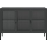  Komoda crna 105 x 35 x 70 cm od stakla i čelika | Eponuda.com