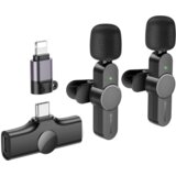 Borofone Dva mikrofona wireless iPhone/lightning Type-C BFK12 Trophy lavalier digital black | Eponuda.ba