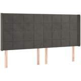  Posteljno vzglavje temno sivo 163x16x118/128 cm žamet, (20936309) | Shoptok.si