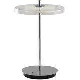 UMAGE Željezna LED stolna lampa s USB priključkom u srebrnoj boji sa staklenim sjenilom (visina 31 cm) Asteria Move – | shoptok.hr