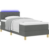  LED Box Spring Krevet Tamno siva 90 x 200 cm tkanina | Eponuda.com