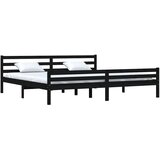  Okvir za krevet od masivnog drva crni 200 x 200 cm | shoptok.hr