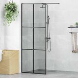  Zid za walk-in tuš Crna 80 x 195 cm Staklo otporno na udarce | shoptok.hr